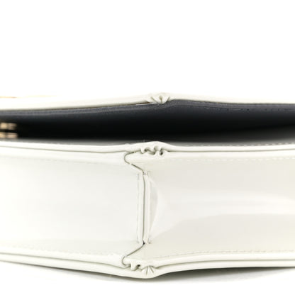 Christian Dior Patent Micro-Cannage Diorama Wallet on Chain Pouch White 9 of 9