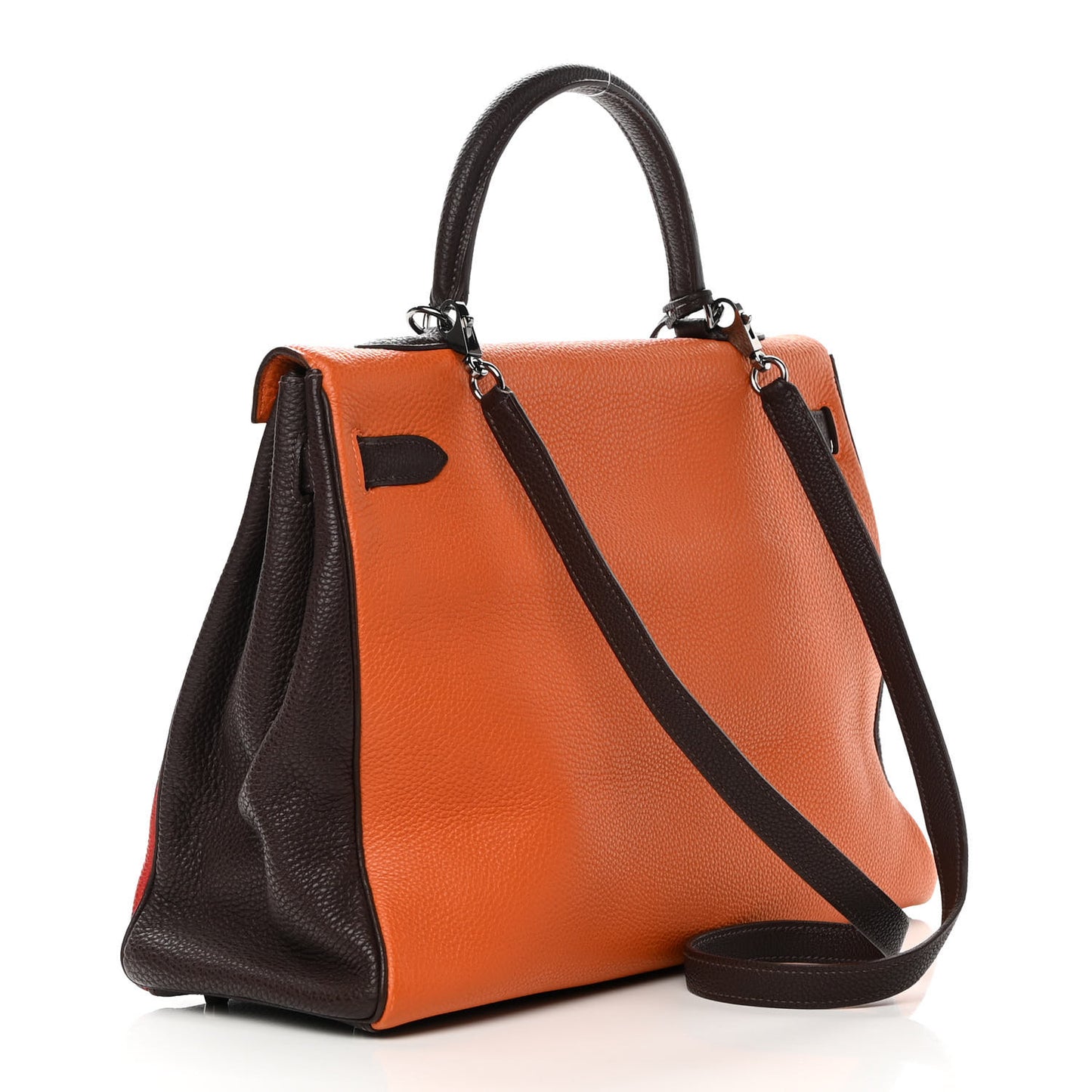 Togo Tri-Color Kelly Retourne 35 Vermillion Orange Ebene