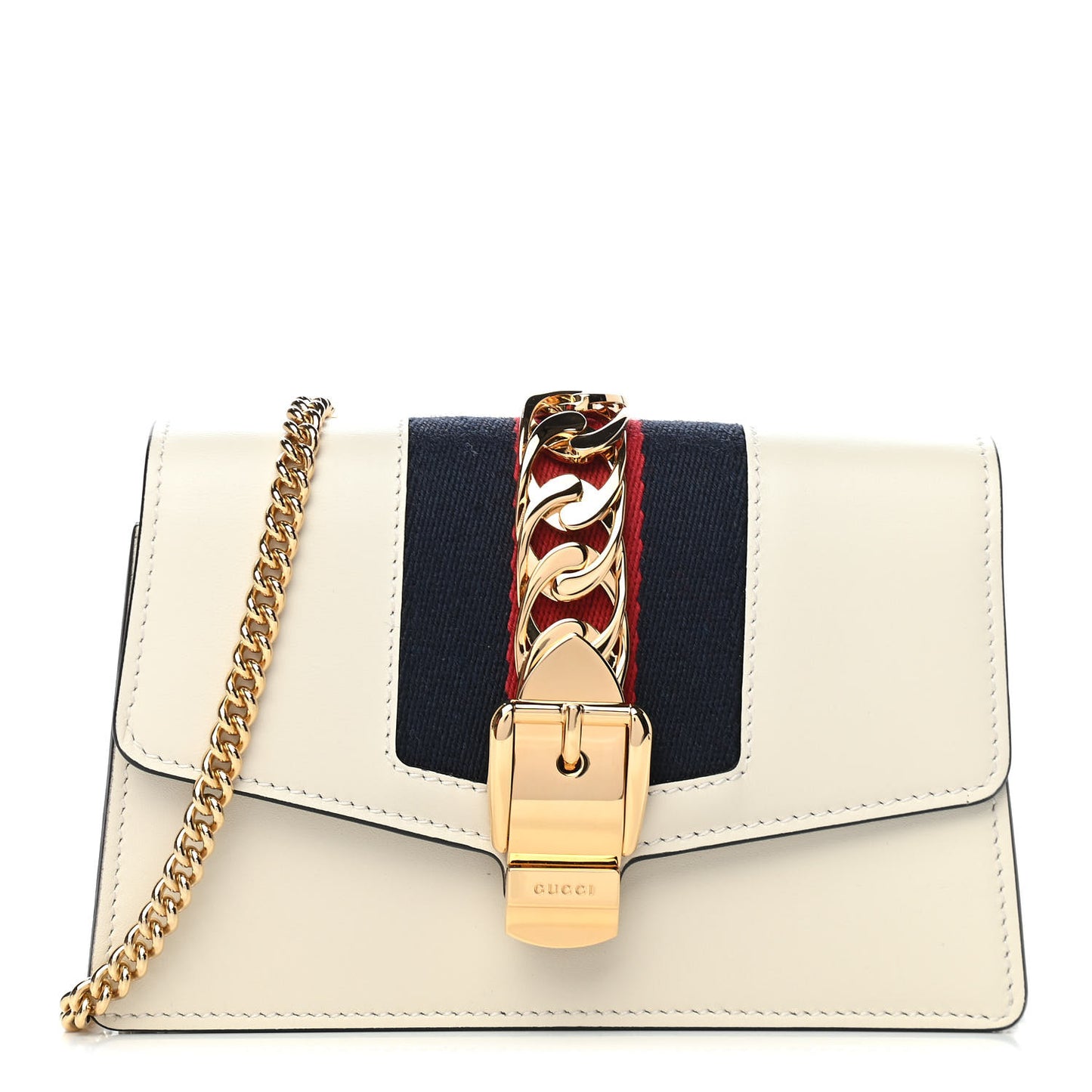 Calfskin Super Mini Sylvie Chain Shoulder Bag White