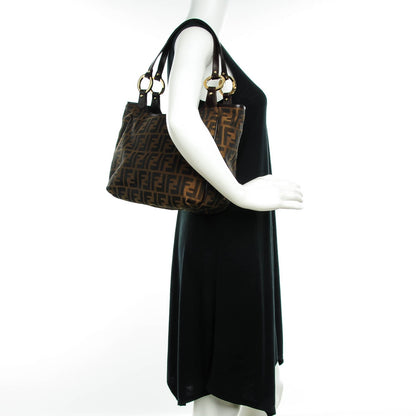 Fendi Zucca Small Chef Shopping Tote Tobacco Moro 2 of 7