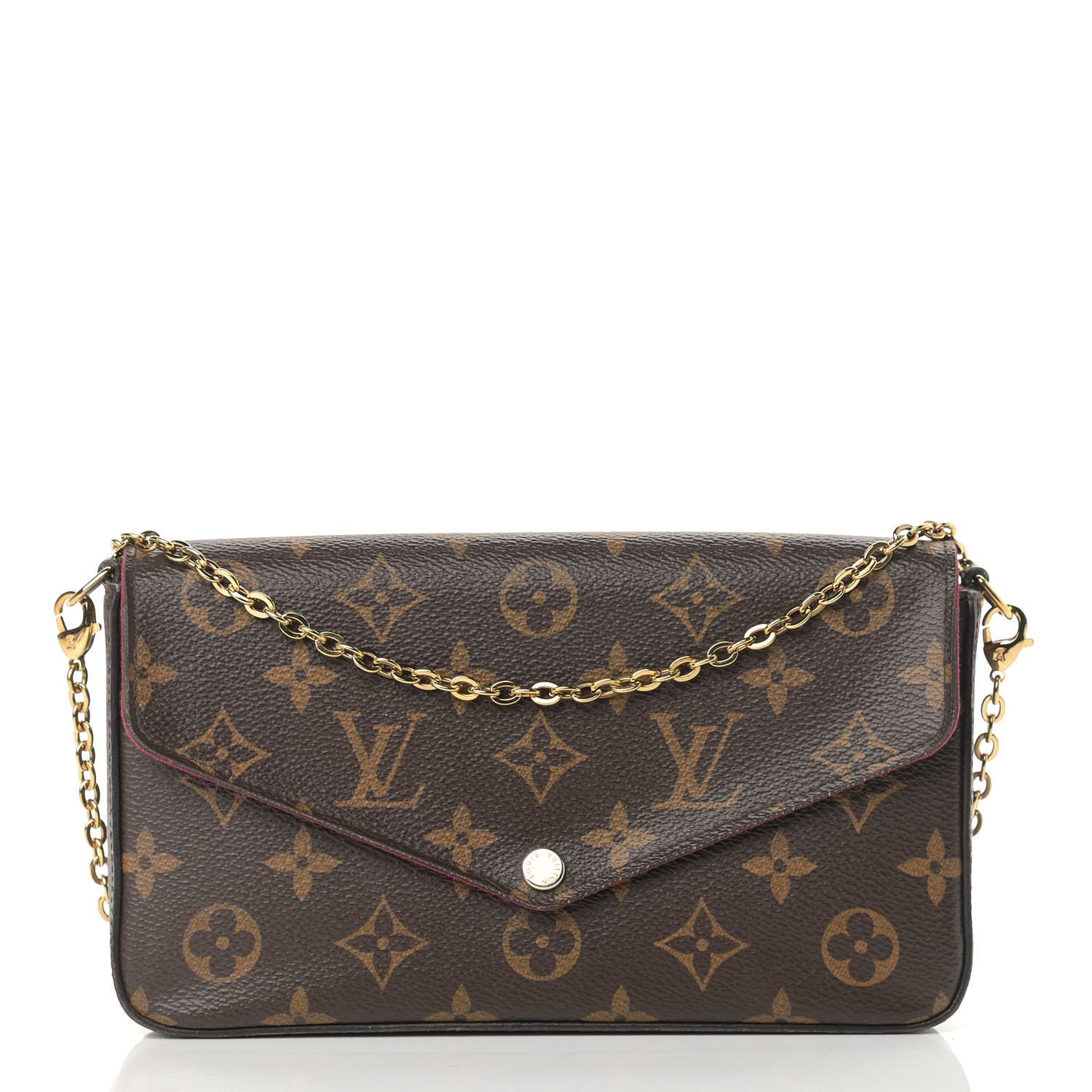 Monogram Pochette Felicie Chain Wallet Fuchsia