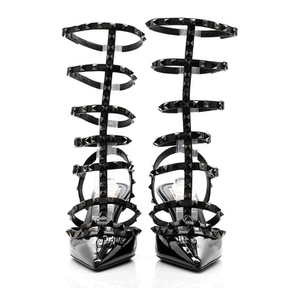 Valentino Garavani Patent Monochrome Rockstud 70mm Pumps 40.5 Black 2 of 11