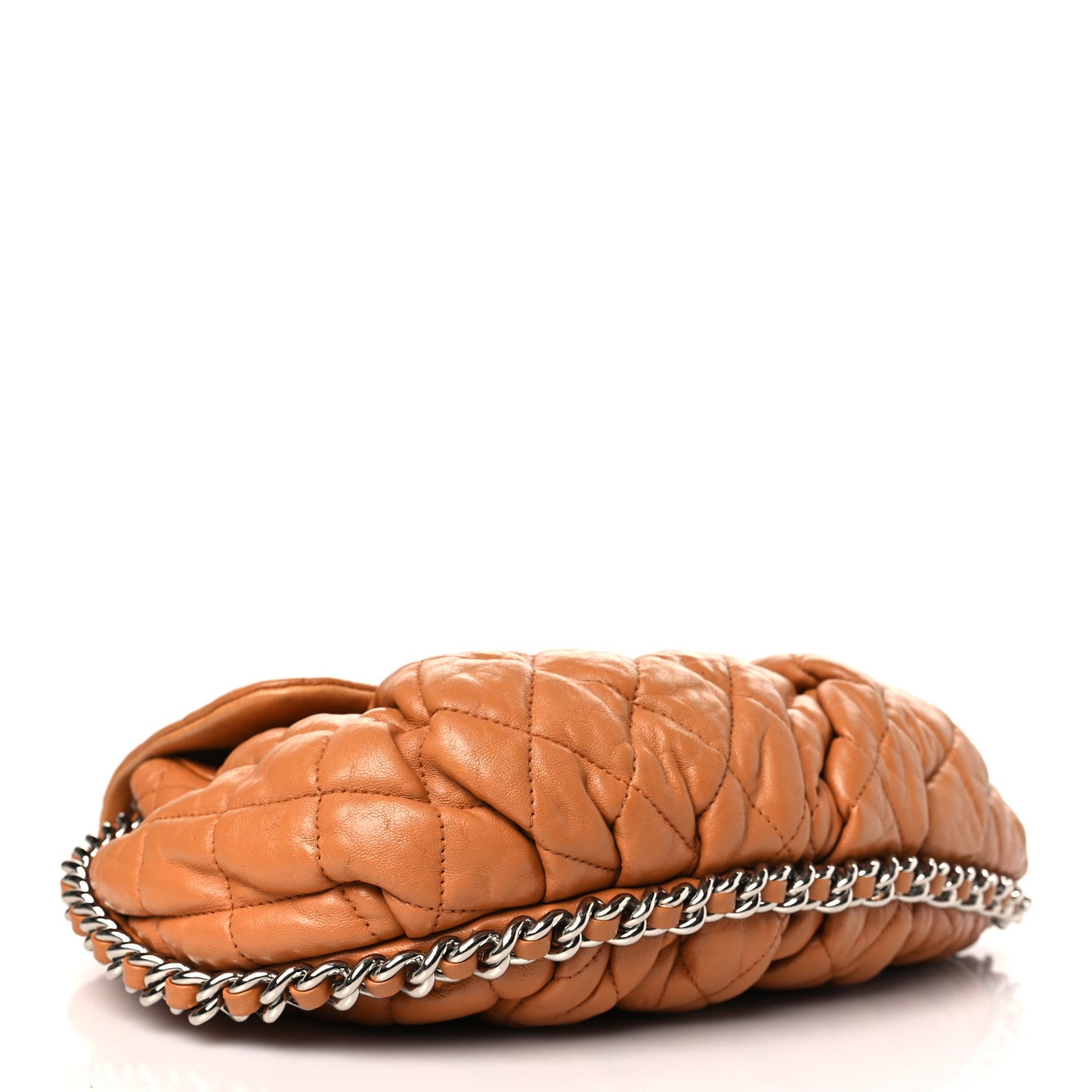 Washed Lambskin Quilted Medium Chain Around Messenger Dark Beige
