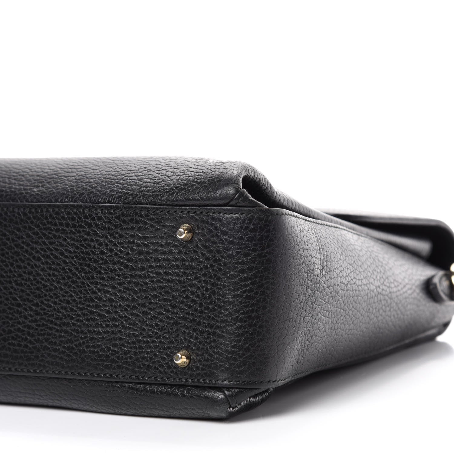 Gucci Dollar Calfskin Medium Interlocking G Top Handle Shoulder Bag Black 7 of 10
