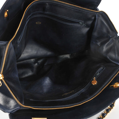 Chanel Lambskin Quilted Shoulder Bag White Navy 8 of 8