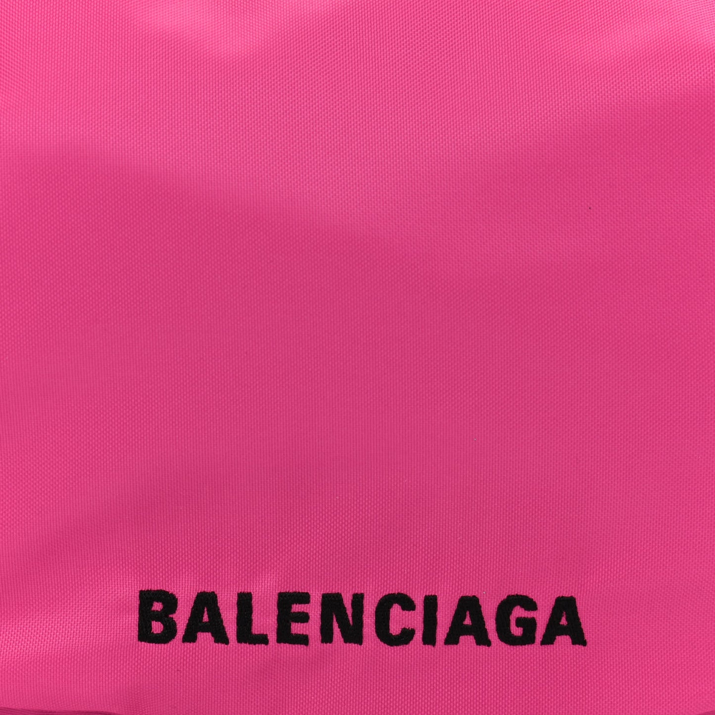 Recycled Sport Nylon Logo Embroidered Large Wheel Sling Bag Fluo Pink Black