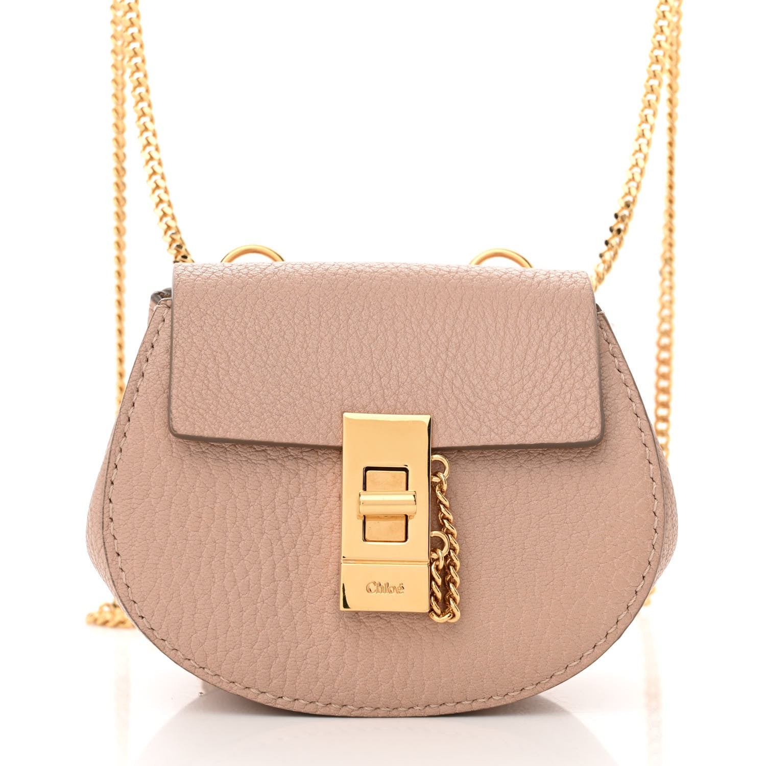 Chloe Grained Lambskin Mini Drew Crossbody Backpack Cement Pink 8 of 10
