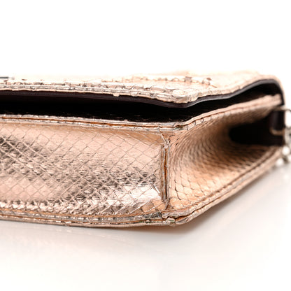 Christian Dior Snakeskin Diorama Wallet on Chain Pouch Rose Gold 9 of 16