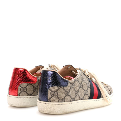 Gucci GG Supreme Monogram Ayers Web Womens Ace Sneakers 39.5 Beige 5 of 8