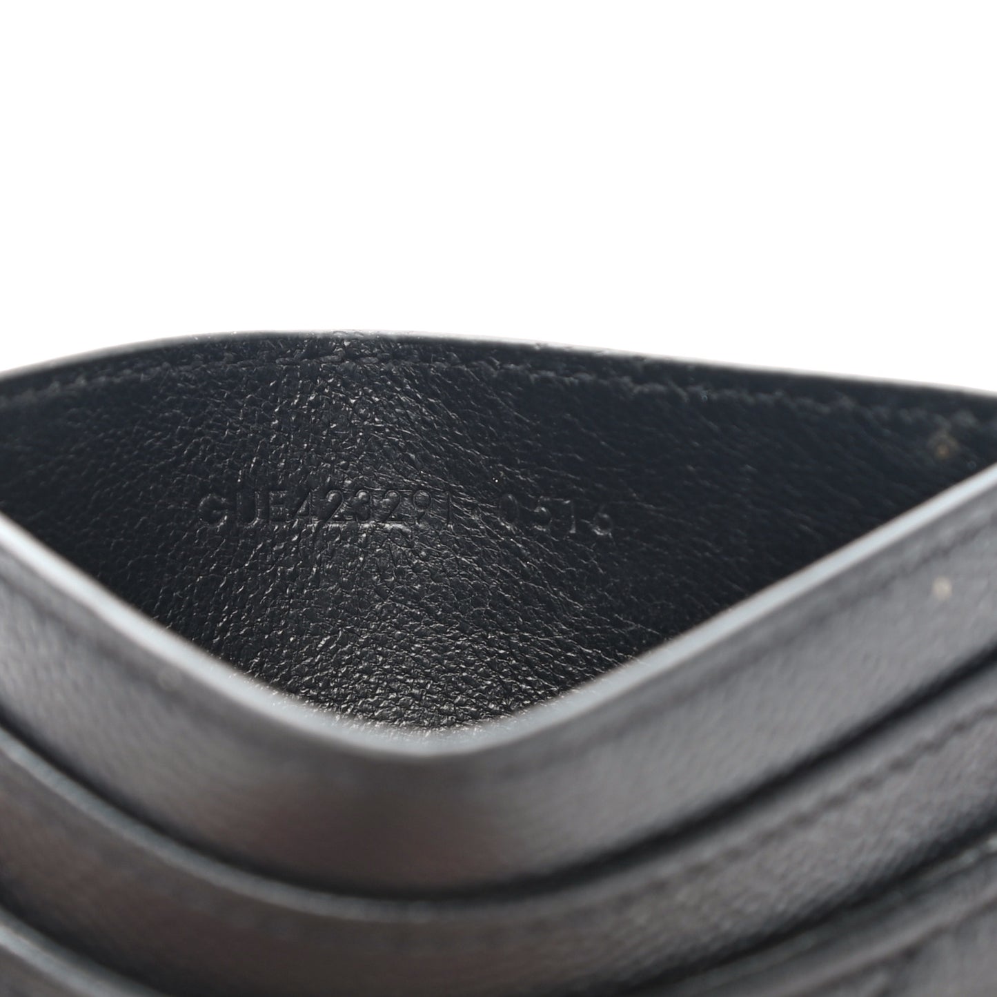 Grain De Poudre Matelasse Chevron Monogram Credit Card Case Black