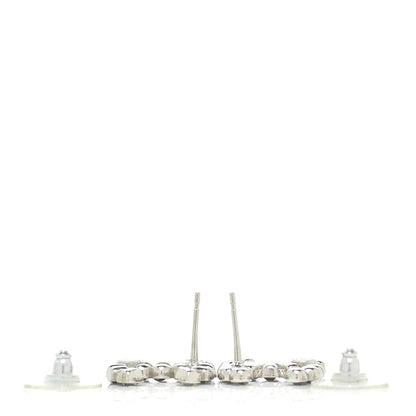 Chanel Baguette Crystal CC Earrings Grey Green 3 of 8