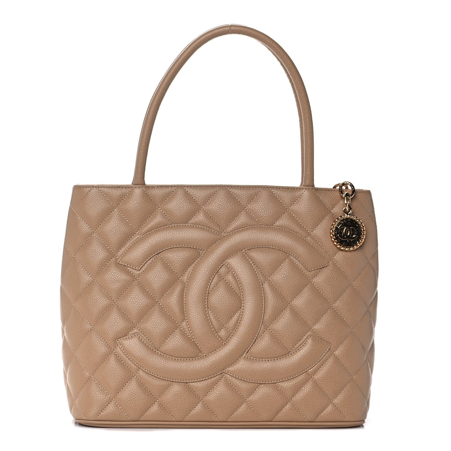 Chanel Caviar Quilted Medallion Tote Beige 1 of 10