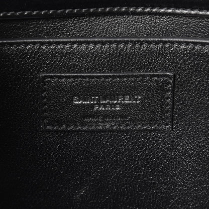 Saint Laurent Smooth Calfskin Medium Monogram Kate Satchel Black 7 of 8