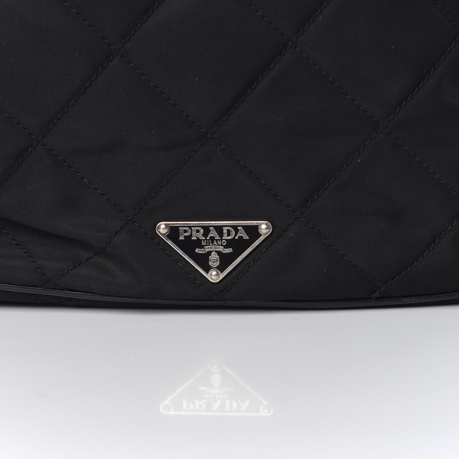 Prada Nylon Tessuto Impuntu Quilted Shoulder Bag Black 11 of 11