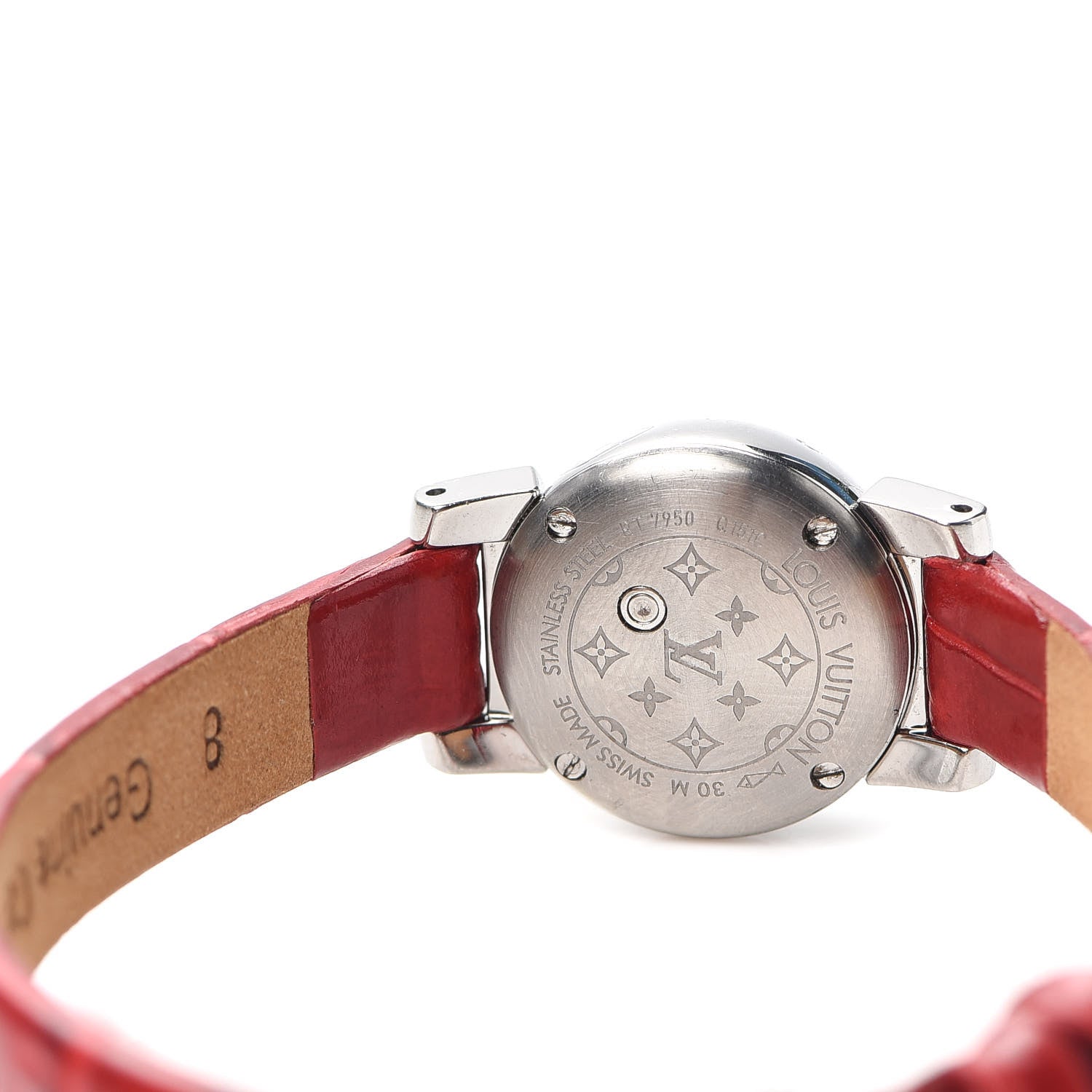 Louis Vuitton Stainless Steel Alligator Mother of Pearl 18mm Tambour Bijou Quartz Watch 4 of 4