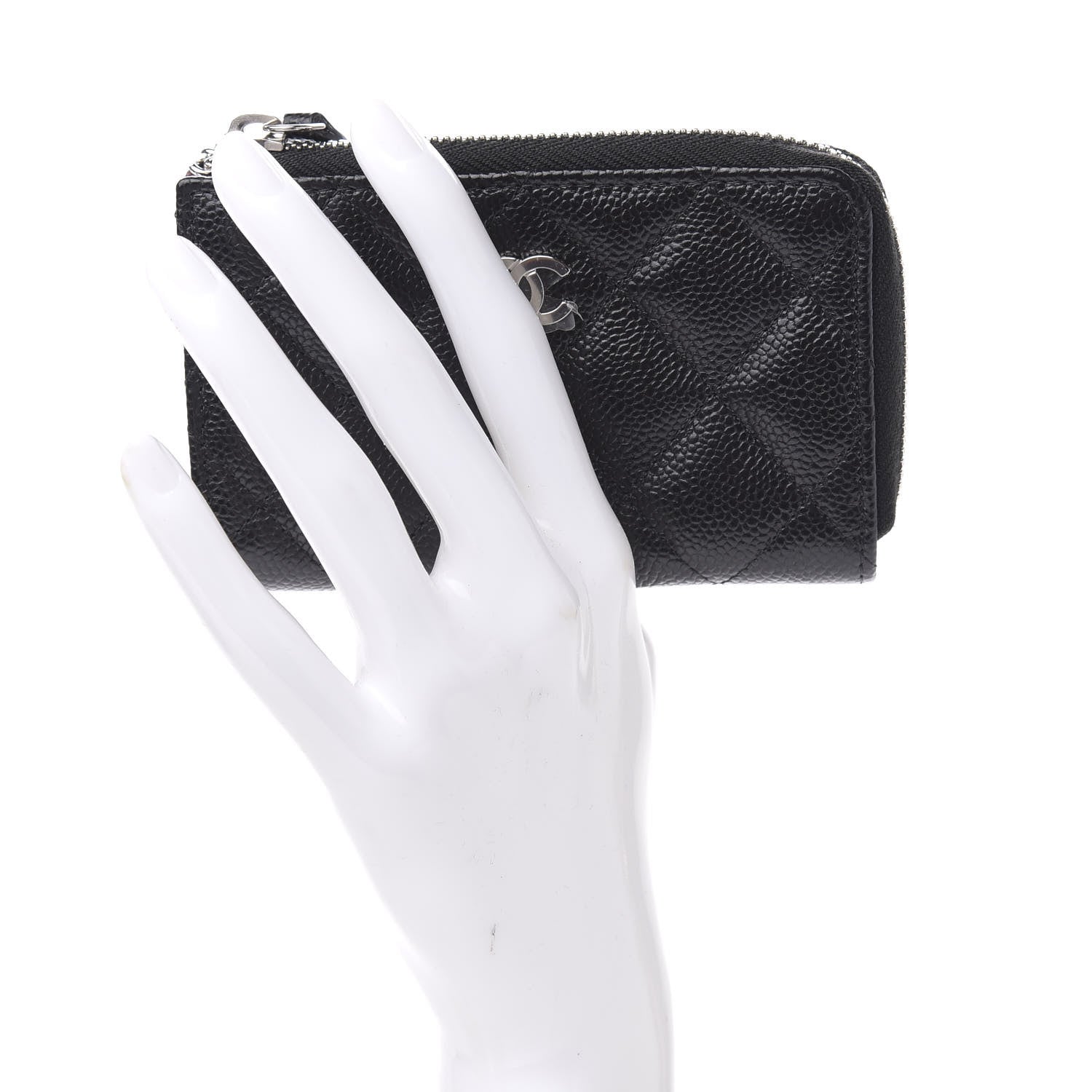 Chanel Caviar Quilted Key Holder Case Black 2 of 8