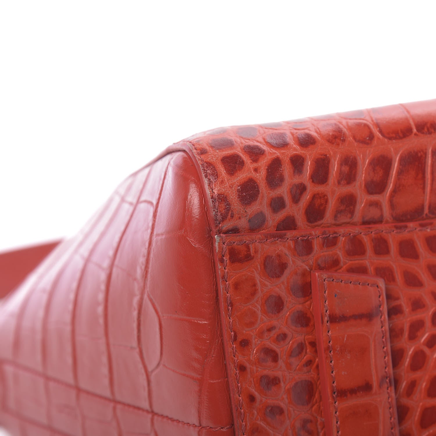 Givenchy Calfskin Crocodile Embossed Medium Antigona Red 9 of 17