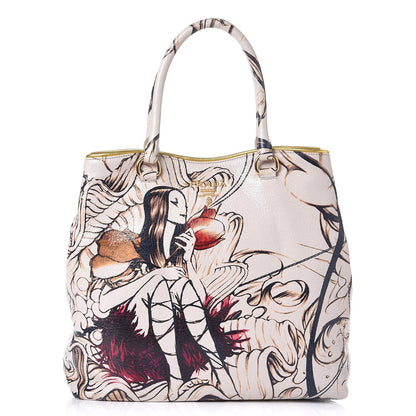 Prada X JAMES JEAN Cervo Lux Fairy Print Large Tote Prugna 1 of 8