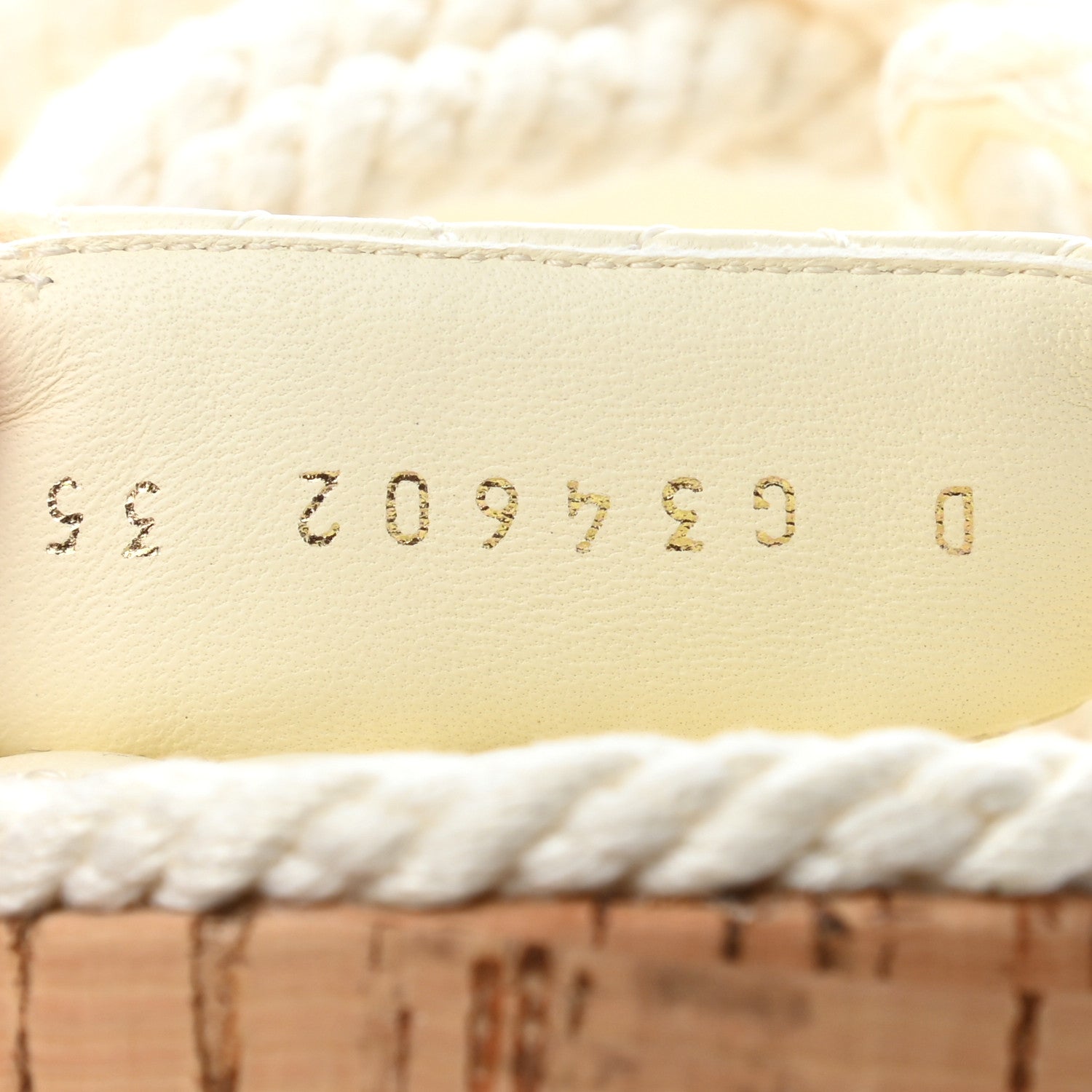 Chanel Cord Lambskin Quilted Logo Sandals 35 Ivory 6 of 6