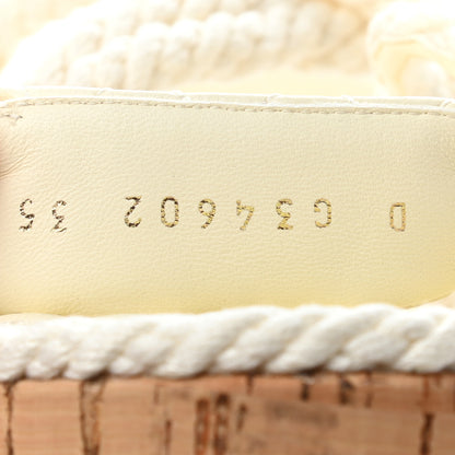 Chanel Cord Lambskin Quilted Logo Sandals 35 Ivory 6 of 6