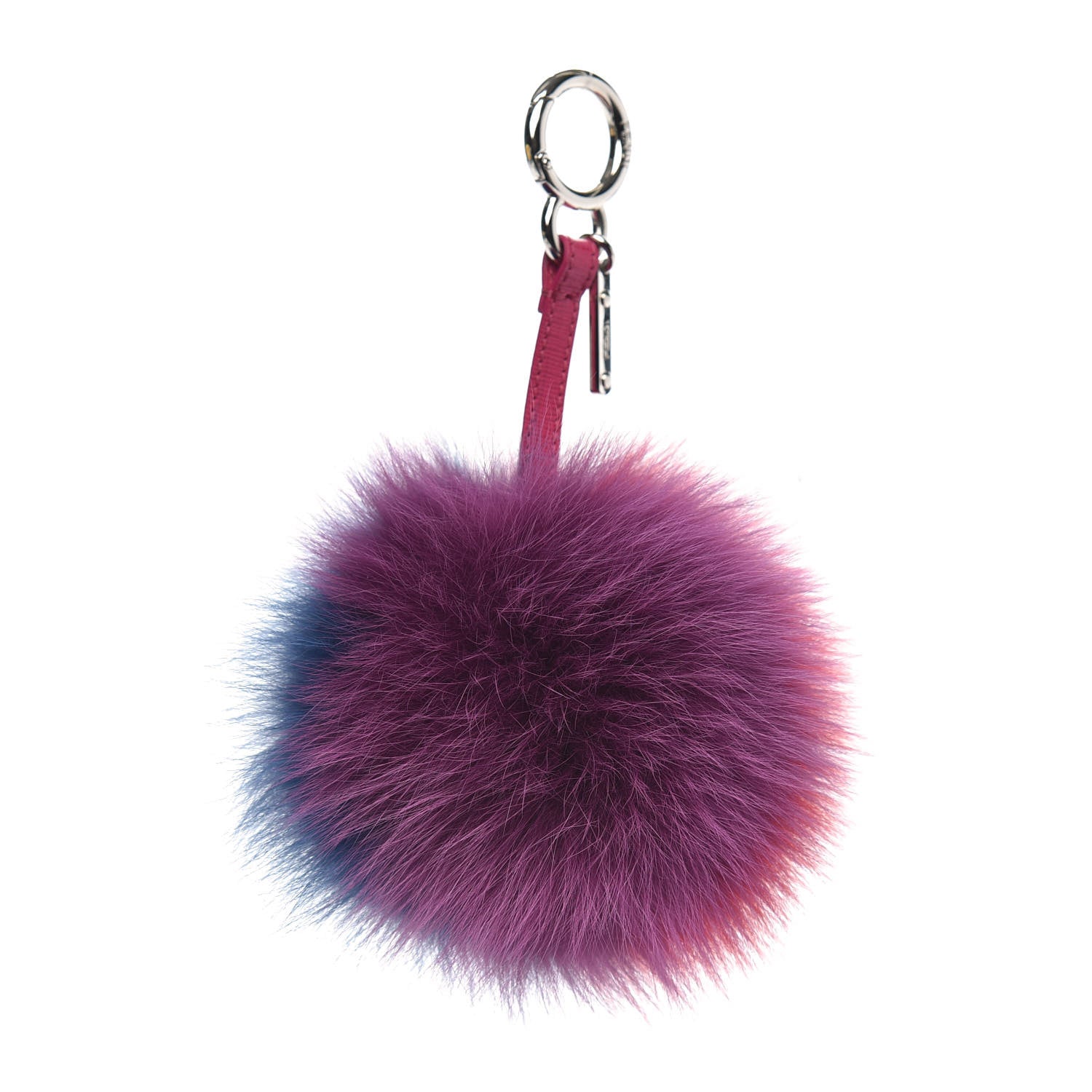 Fendi Fox Fur Pom Pom Bag Charm Shadow Violet 1 of 4