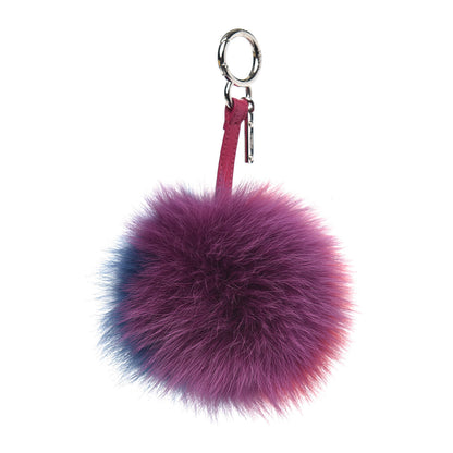 Fendi Fox Fur Pom Pom Bag Charm Shadow Violet 1 of 4