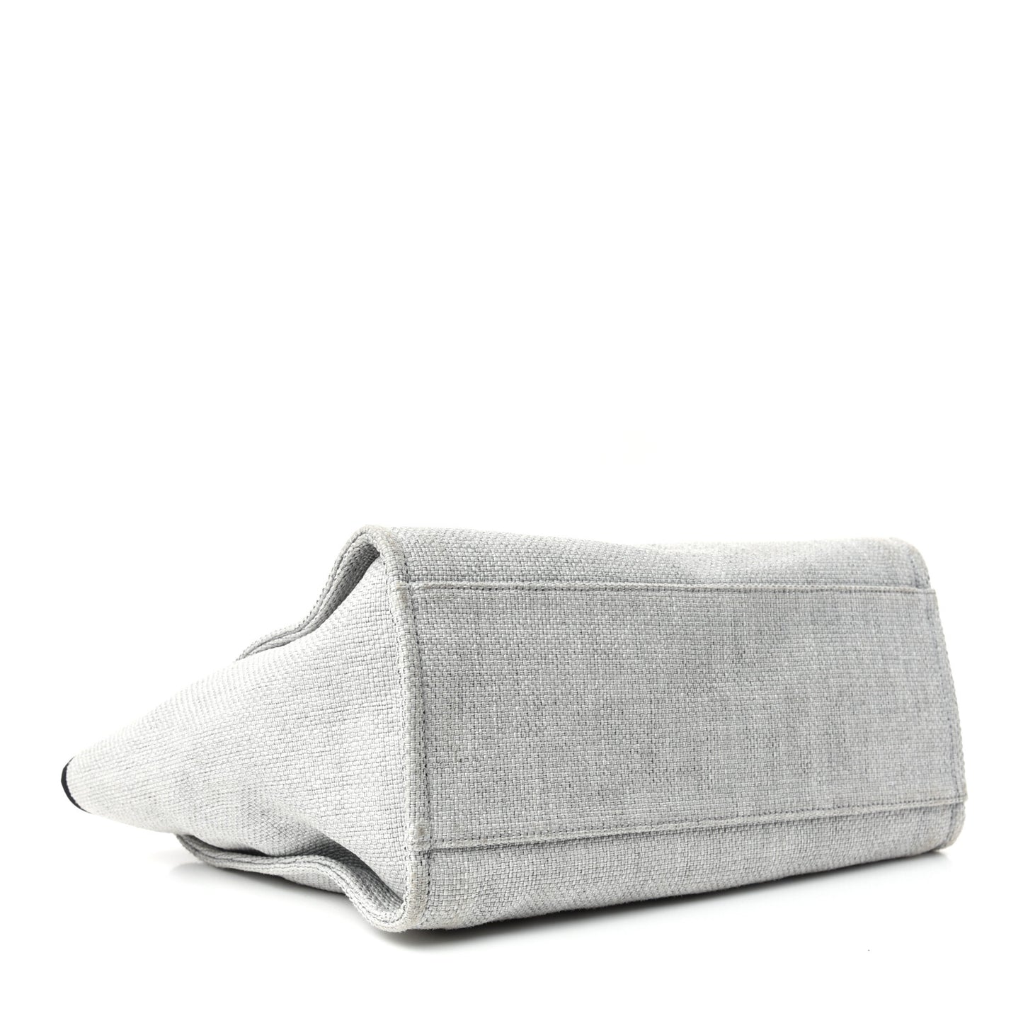 Woven Straw Raffia Medium Deauville Tote Grey