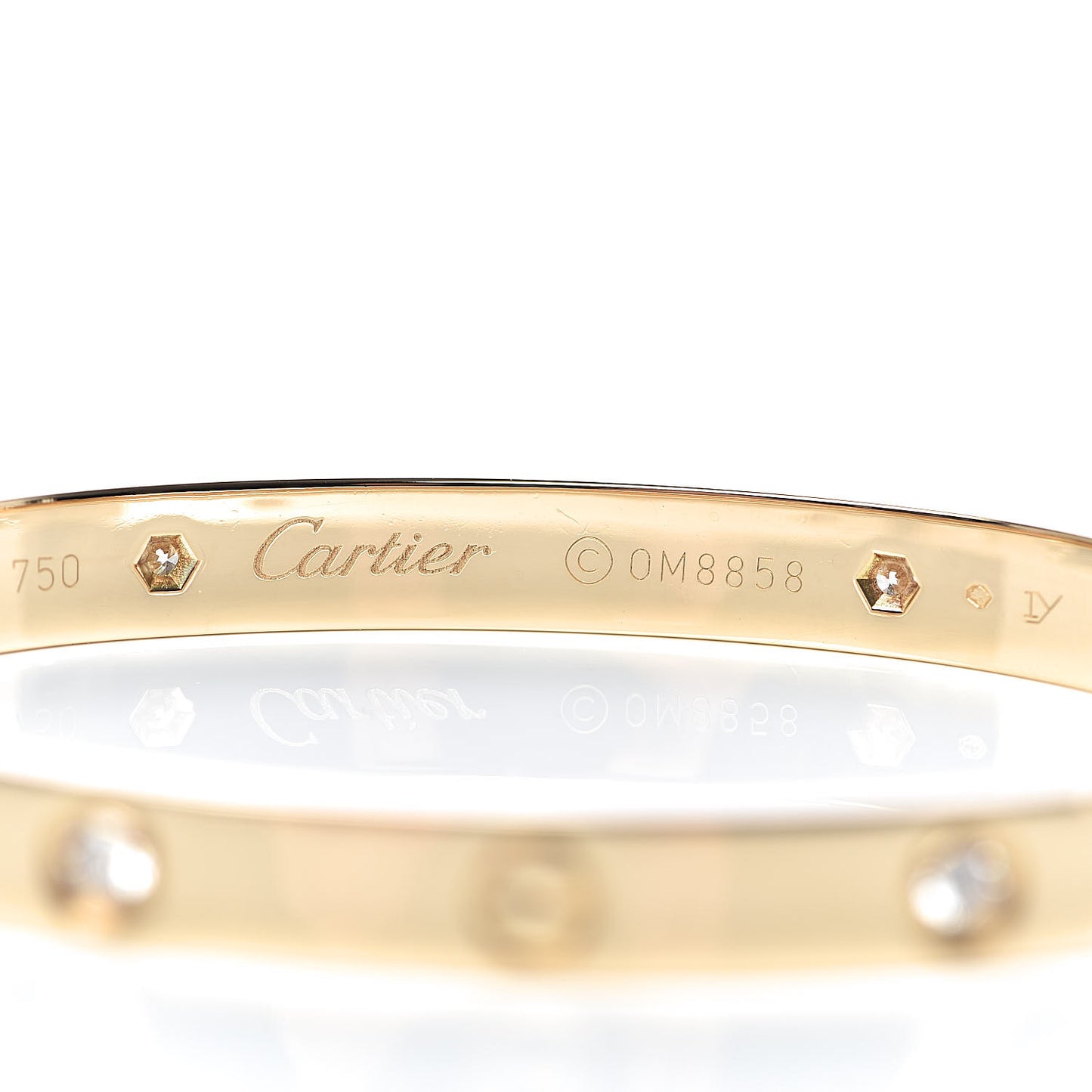 18K Yellow Gold 4 Diamond LOVE Bracelet 18