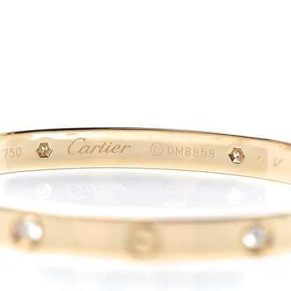Cartier 18K Yellow Gold 4 Diamond LOVE Bracelet 18 5 of 7