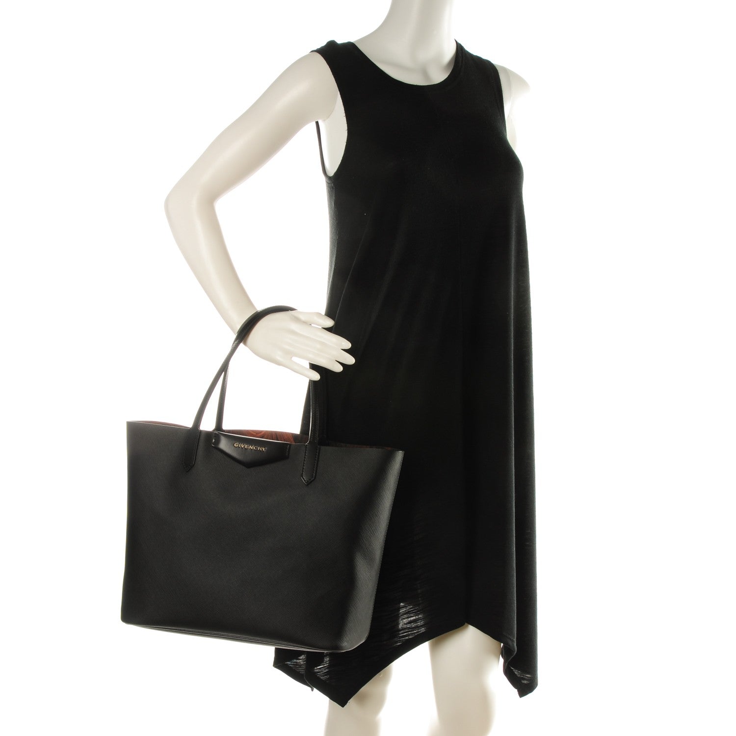 Givenchy Coated Canvas Peacock Print Small Antigona Tote Black 2 of 9