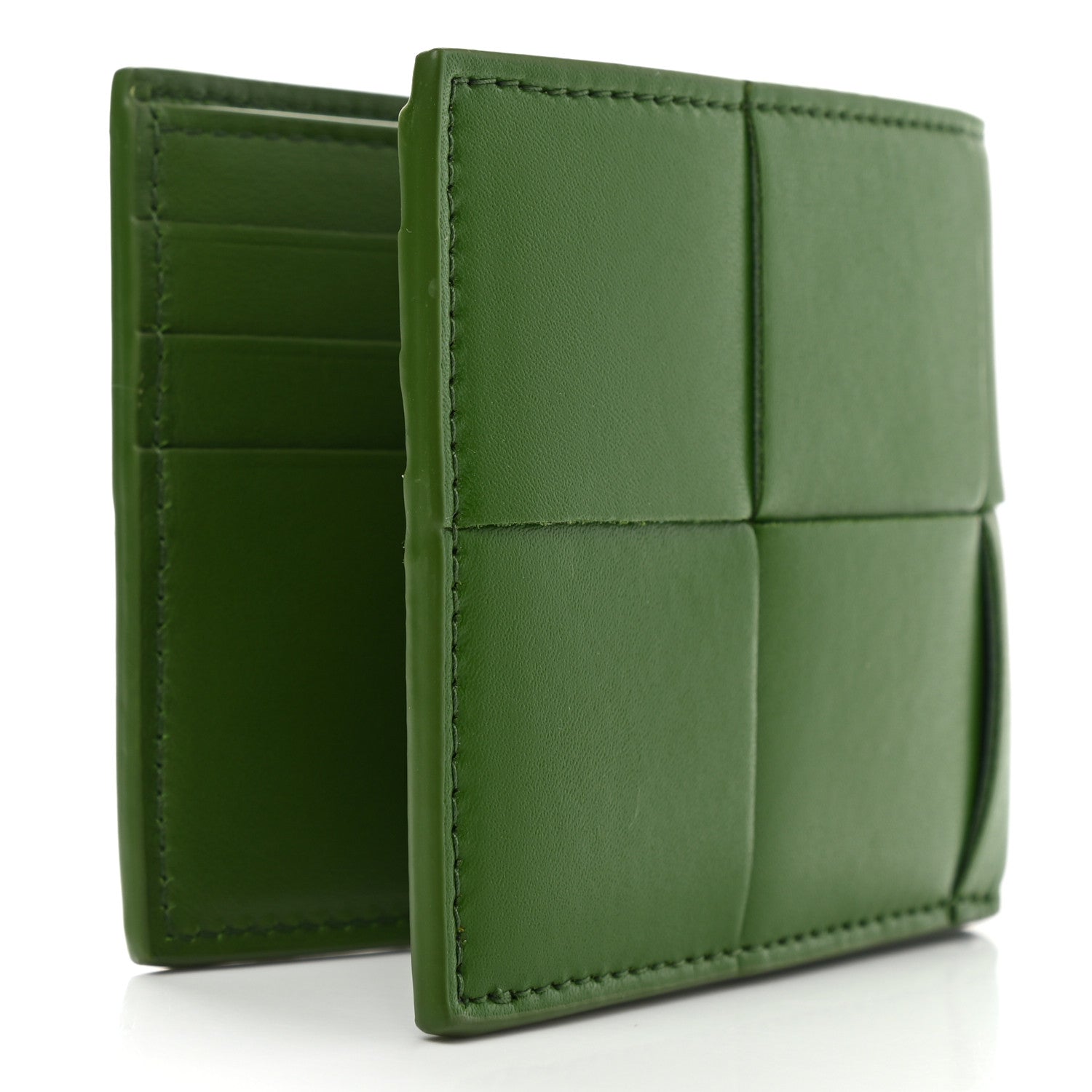 Bottega Veneta Nappa Maxi Intrecciato Bi-Fold Wallet Avocado 3 of 7