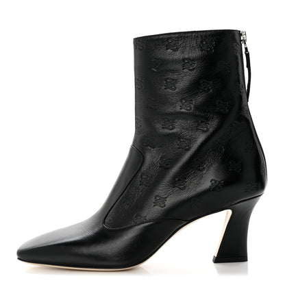 Fendi Vitello Karligraphy Embossed FFreedom Ankle Boots 38.5 Black 1 of 8