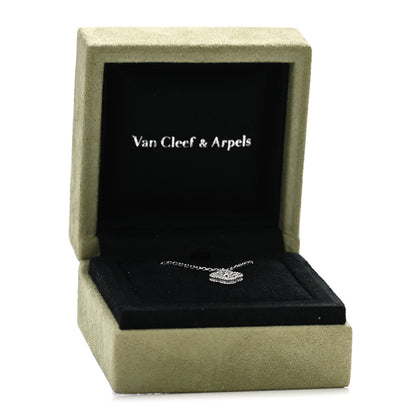 Van Cleef & Arpels 18K White Gold Diamond Sweet Alhambra Pendant Necklace 5 of 5