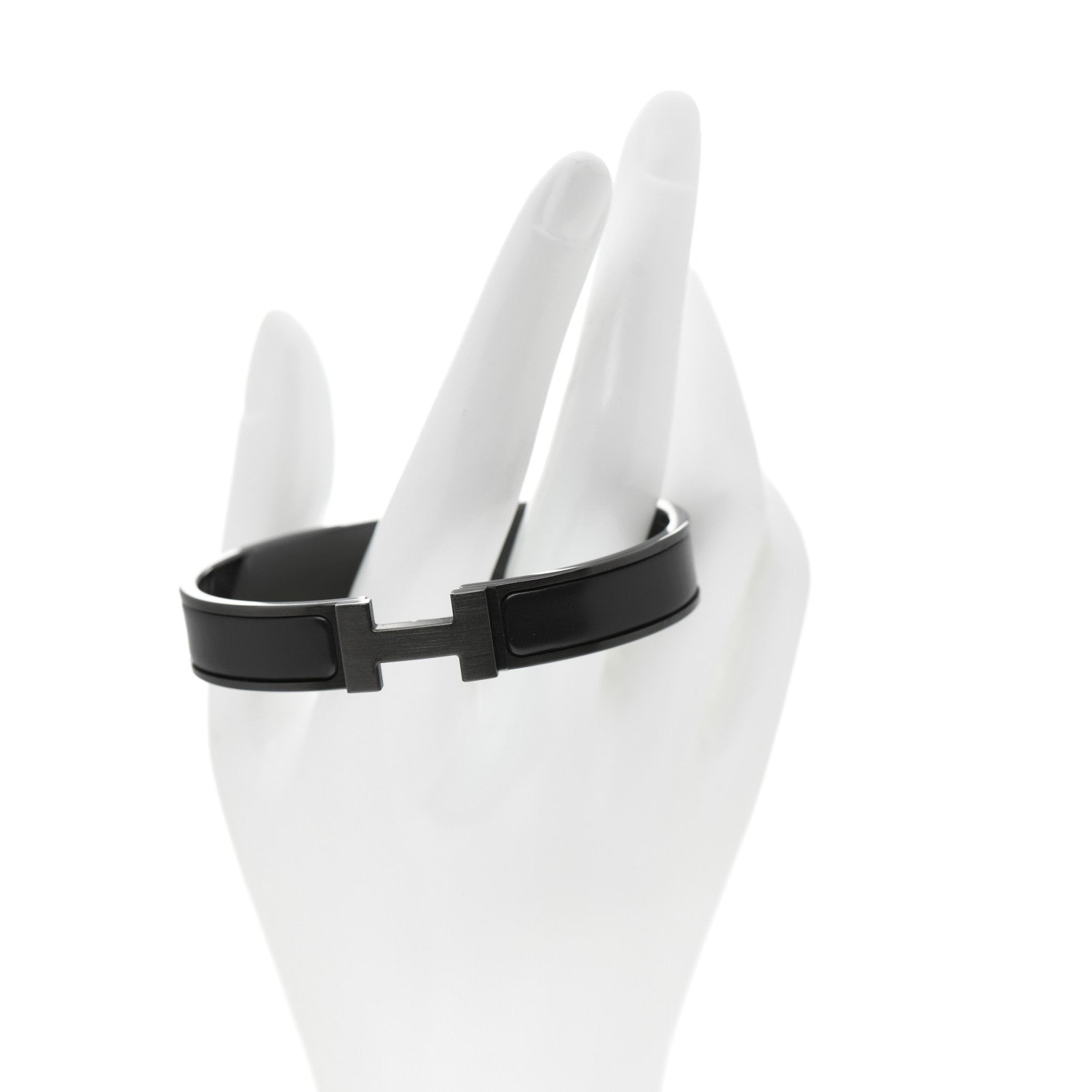 Hermes Matte Enamel Narrow Clic Clac HH Bracelet T3 So Black 2 of 7