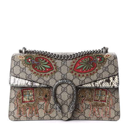 Gucci GG Supreme Monogram Elaphe Elephant Embroidered Small Dionysus Shoulder Bag 1 of 11