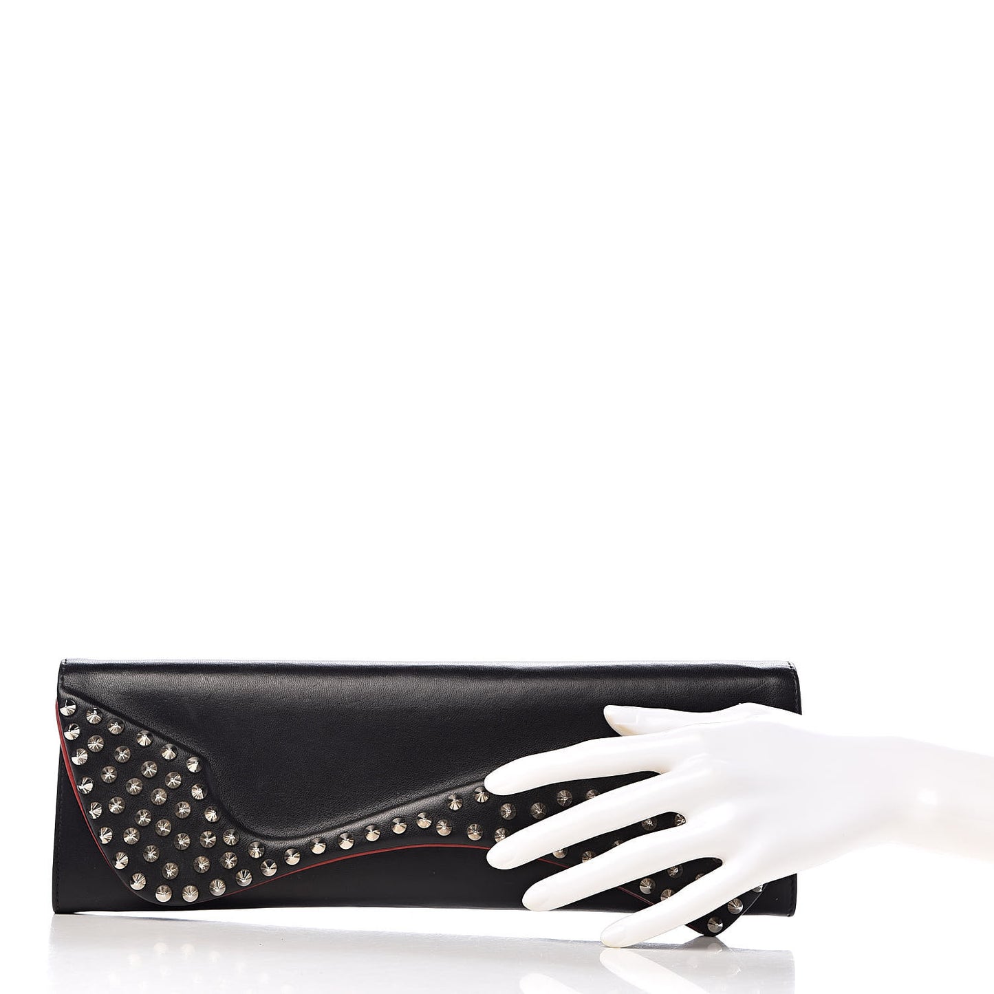 Calfskin Spikes Pigalle Clutch Black