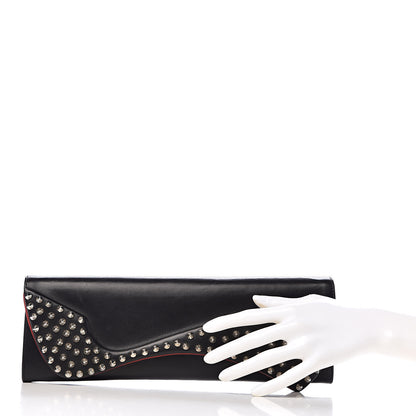 Christian Louboutin Calfskin Spikes Pigalle Clutch Black 2 of 7
