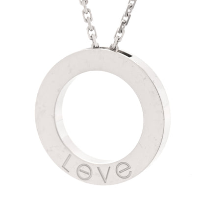 Cartier 18K White Gold Diamond LOVE Paved Necklace 6 of 7