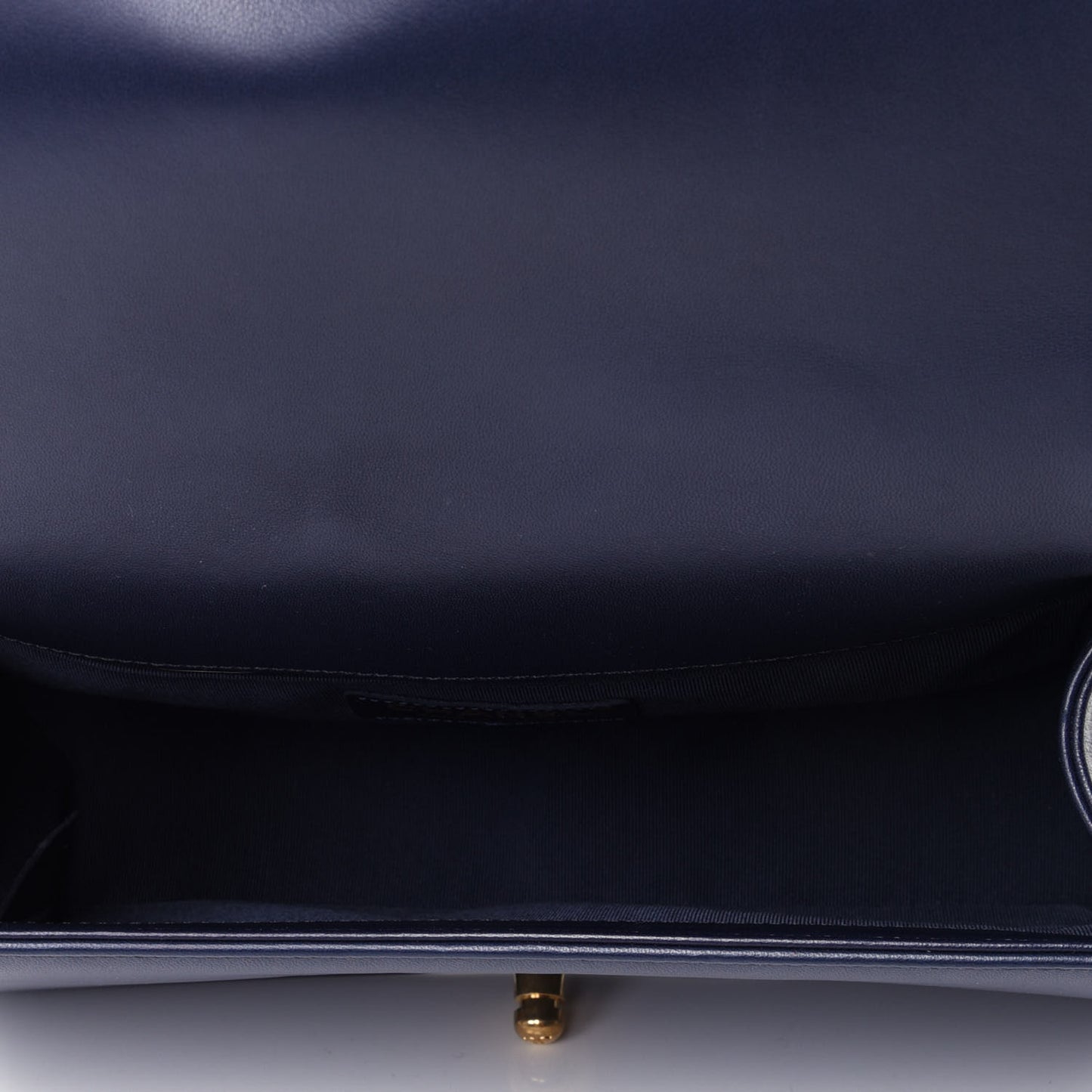 Lambskin Quilted Medium Boy Flap Navy