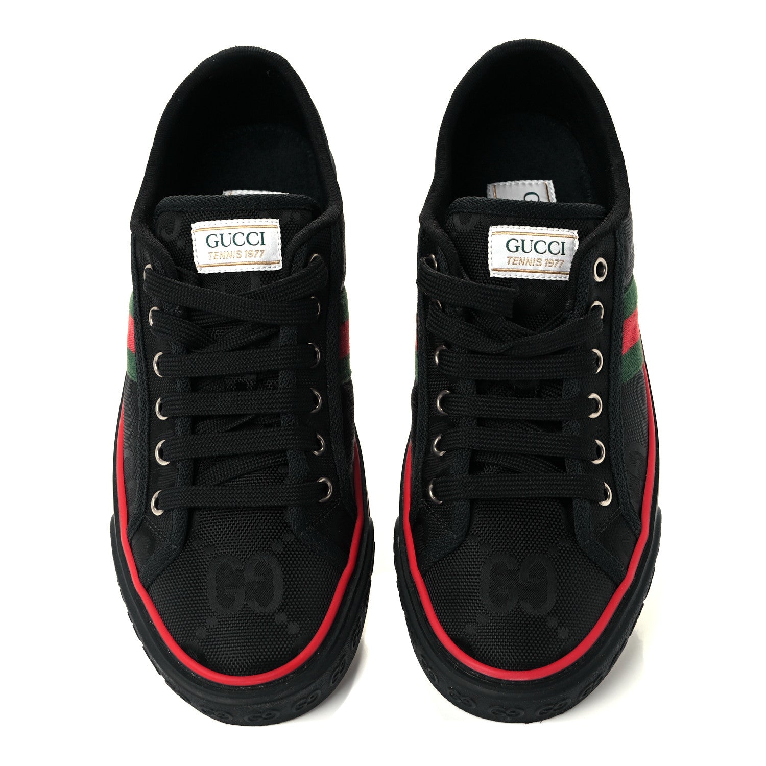 Gucci Econyl Nylon Web Monogram Off The Grid Womens 1977 Tennis Sneakers 39.5 Black 5 of 10