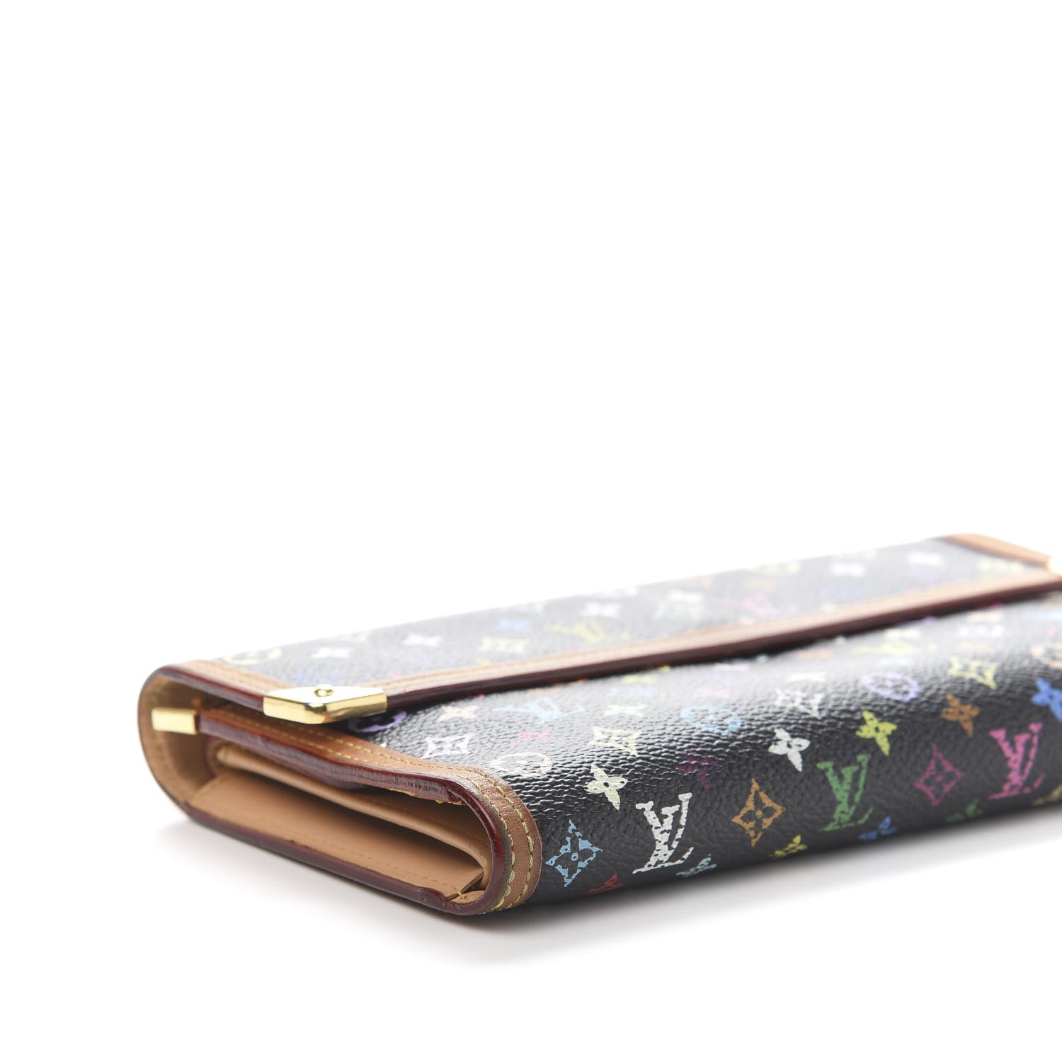 Louis Vuitton Monogram Multicolor Porte Tresor International Wallet Black 8 of 10