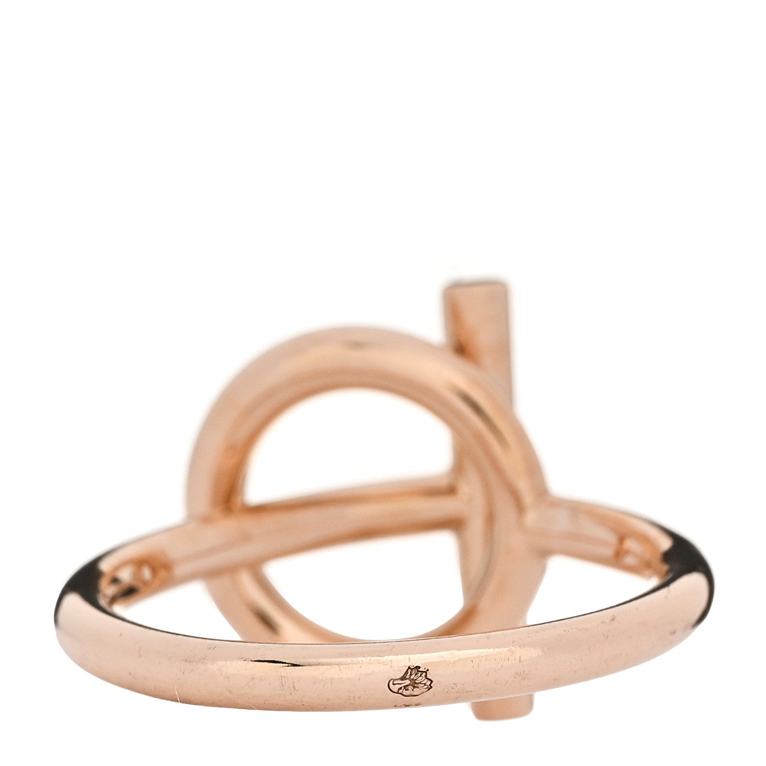 Hermes 18K Rose Gold Diamond PM Echappee Ring 52 6 3 of 5