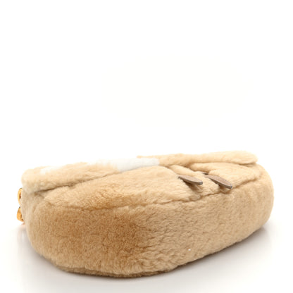 Christian Dior X ERL VENICE Shearling Chinese New Year Rabbit Saddle Bag Beige Multicolor 4 of 10