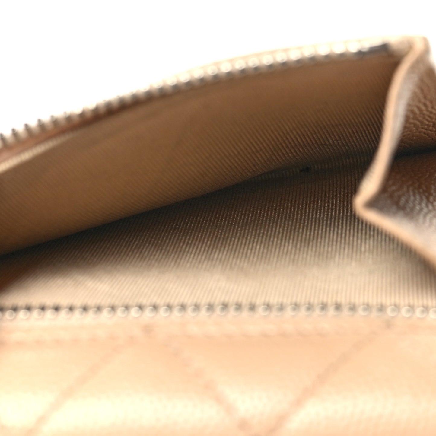 Caviar Quilted Compact Flap Wallet Beige