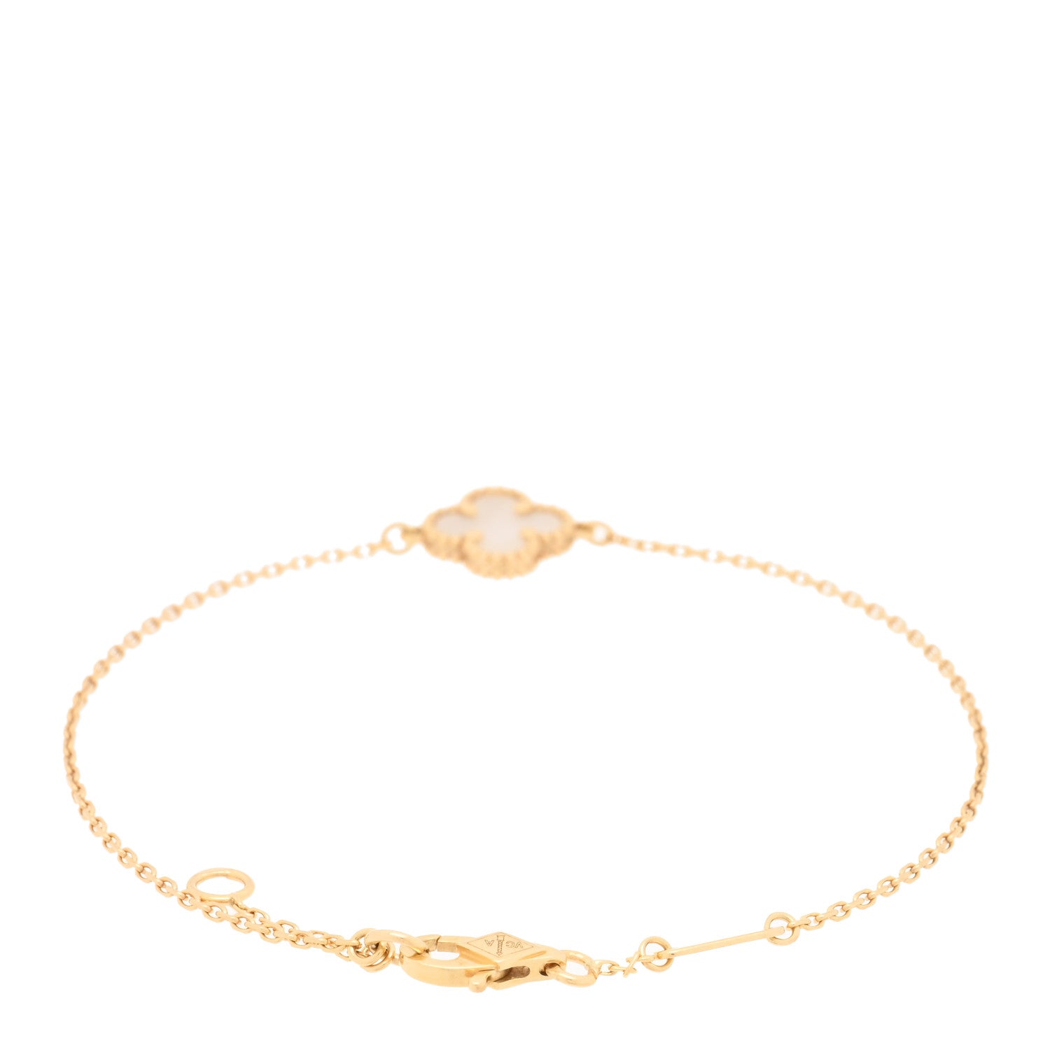 Van Cleef & Arpels 18K Yellow Gold Mother of Pearl Sweet Alhambra Bracelet 2 of 4