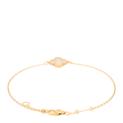 Van Cleef & Arpels 18K Yellow Gold Mother of Pearl Sweet Alhambra Bracelet 2 of 4