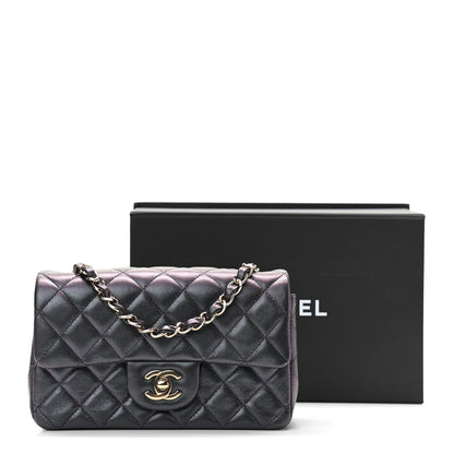 Chanel Iridescent Lambskin Quilted Mini Rectangular Flap Black 11 of 11
