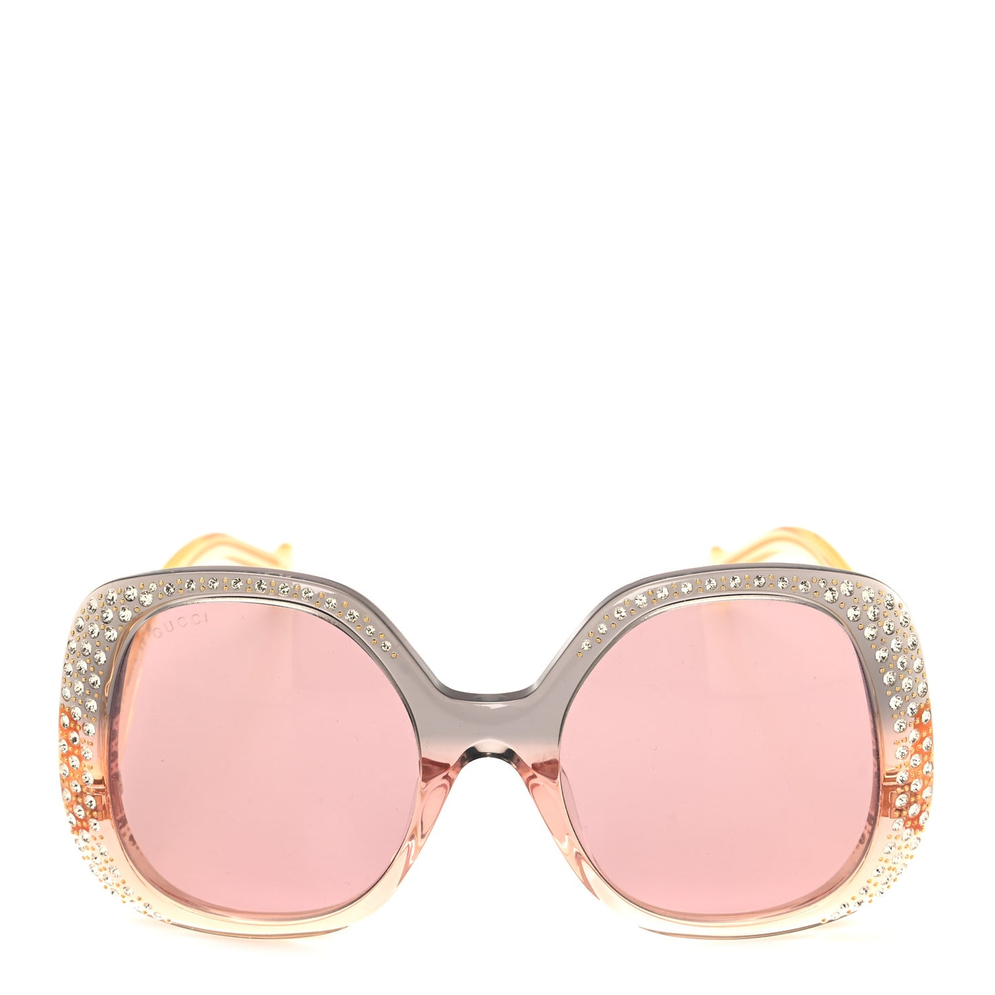 Acetate Square Frame Sunglasses GG1235S Grey Yellow Pink Multicolor