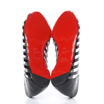 Christian Louboutin Patent PVC Striped A6 Flats 35 Black 5 of 9