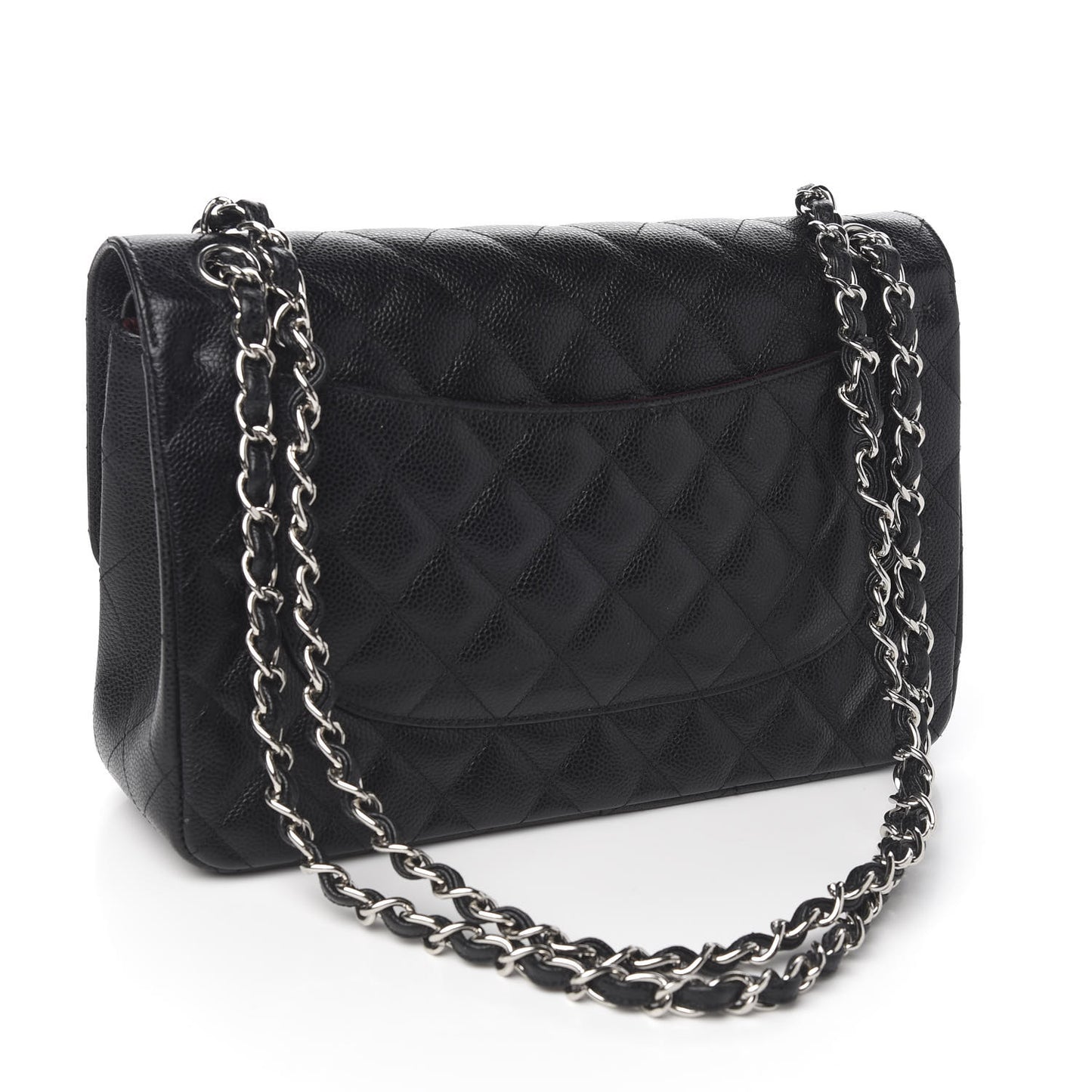 Caviar Quilted Jumbo Double Flap Black